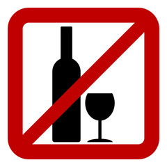 Sign of prohibition of alcohol
