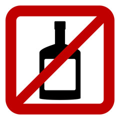 Sign of prohibition of alcohol