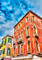 Fototapeta premium Beautiful buildings at Venice Italy. HDR processed