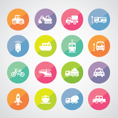 transport icons set