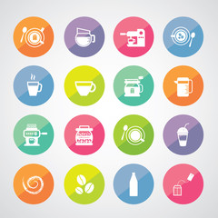 cup and coffee  icon set