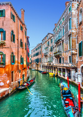 Obraz premium Traditional Gondolas at Venicee Italy. HDR processed