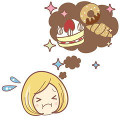 甘い物の誘惑イメージイラスト