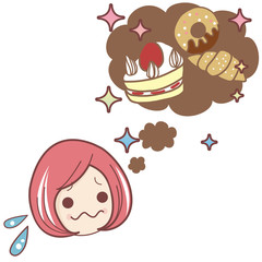甘い物の誘惑イメージイラスト