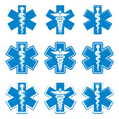Emergency ambulance medicine symbols set. © Sylverarts