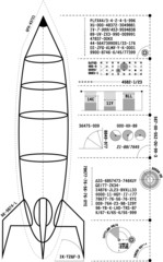 Naklejka premium Rocket blueprint