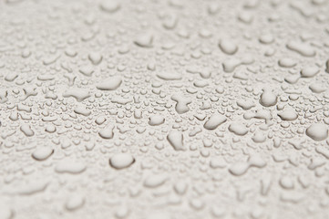 waterdrops on brushed metal