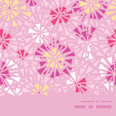 Vector pink abstract triangles horizontal frame seamless pattern