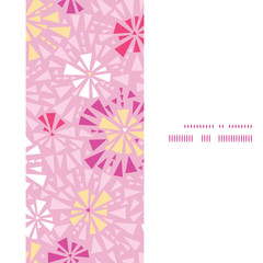 Vector pink abstract triangles vertical frame seamless pattern