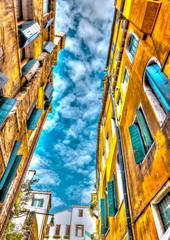 Fototapeta na wymiar Beautiful buildings at Venice Italy. HDR processed