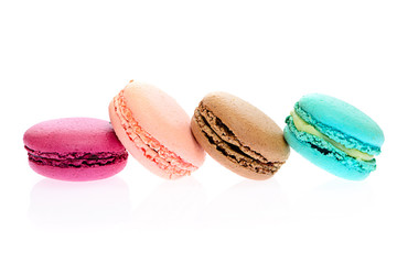 Sweet Tasty Macaroons Isolated on White Background