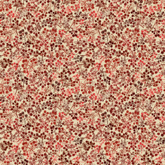 Small red berries seamless pattern.