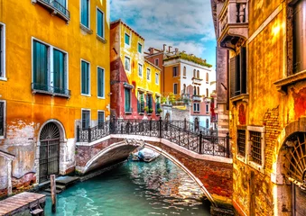 Fototapeten Very beautiful old bridge at Venice Italy. HDR processed © imagIN photography