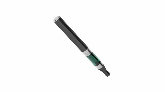 Electronic cigarette spin on white background