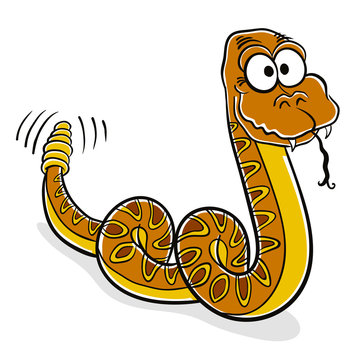 Orange snake cartoon.