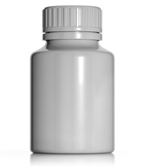 White plastic medical container.