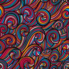 Funky colorful seamless pattern.