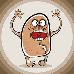Funny cartoon scary monster.