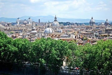 Fototapeta premium Rome city aerial view from San Angelo castle