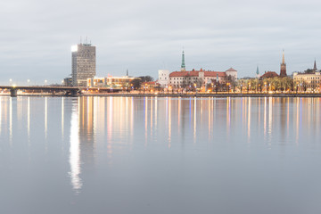 Panorama of the city of Riga, Latvia.