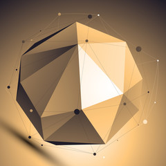 Lattice abstract 3D sphere, vector digital eps8 lattice object p