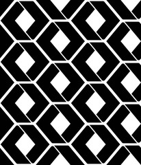Monochrome endless vector texture with geometric figures, motif