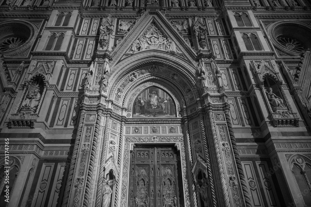 Wall mural Florence cathedral facade in Tuscany, Italy