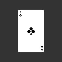 Vector ace playing card on gray