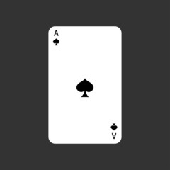 Vector ace playing card on gray