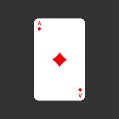 Obraz premium Vector ace playing card on gray