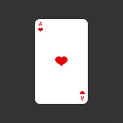 Vector ace playing card on gray