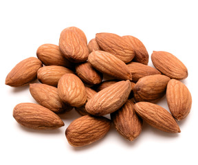 almond nuts isolated on white background close up