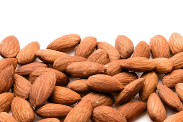 almond nuts isolated on white background close up