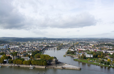 Reiterstandbild, Deutsches Eck, Koblenz, Deutschland