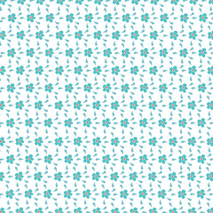 Seamless green simple flower textile pattern