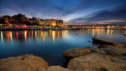 Fotobehang Evening in Zea marina, Piraeus, Athens. © milangonda