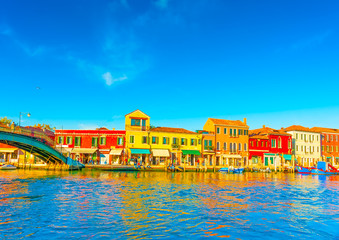 view of the Main Canal at Murano island near Venice Italy