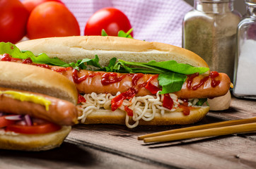 Variation on the red hot dogs