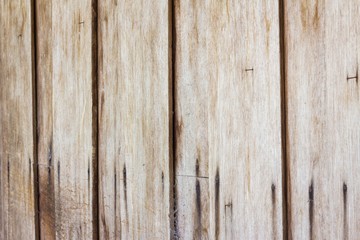 Close up of gray wooden fence panels, perspective