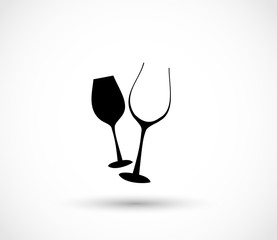 Glass wine icon vector