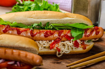 Variation on the red hot dogs