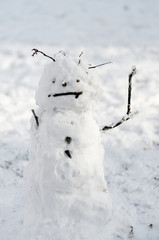 Obraz na płótnie Canvas snowman on snow background