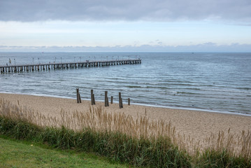 Fototapeta premium View on pier in Orlowo district in Gdynia, Poland