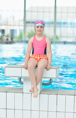 child portrait on swimming pool