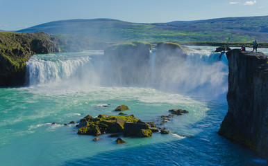 Beautiful vibrant panorama picture with a view on icelandic wate © tsuguliev