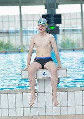 child portrait on swimming pool