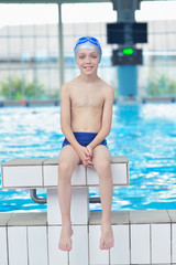 child portrait on swimming pool