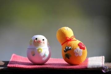 羊と瓢箪のおきあがりこぼし