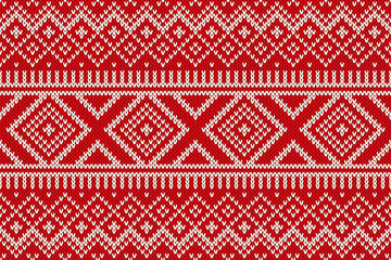 Nordic traditional Fair Isle style seamless knitted pattern