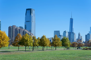 Obraz premium New York City skyline from the Liberty State Park